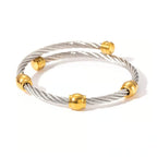 Two Tone Knot Twisted Bangle