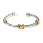 Two Tone Knot Twisted Bangle