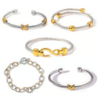 Two Tone Knot Twisted Bangle