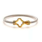 Two Tone Knot Twisted Bangle