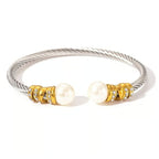 Two Tone Knot Twisted Bangle