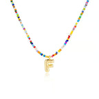 Adjustable Bubble Initials Necklace