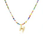 Adjustable Bubble Initials Necklace