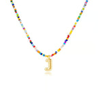 Adjustable Bubble Initials Necklace