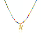 Adjustable Bubble Initials Necklace