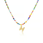 Adjustable Bubble Initials Necklace