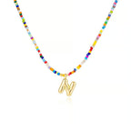 Adjustable Bubble Initials Necklace