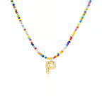 Adjustable Bubble Initials Necklace
