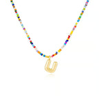 Adjustable Bubble Initials Necklace