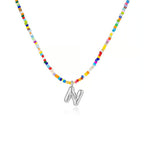 Adjustable Bubble Initials Necklace