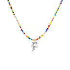 Adjustable Bubble Initials Necklace