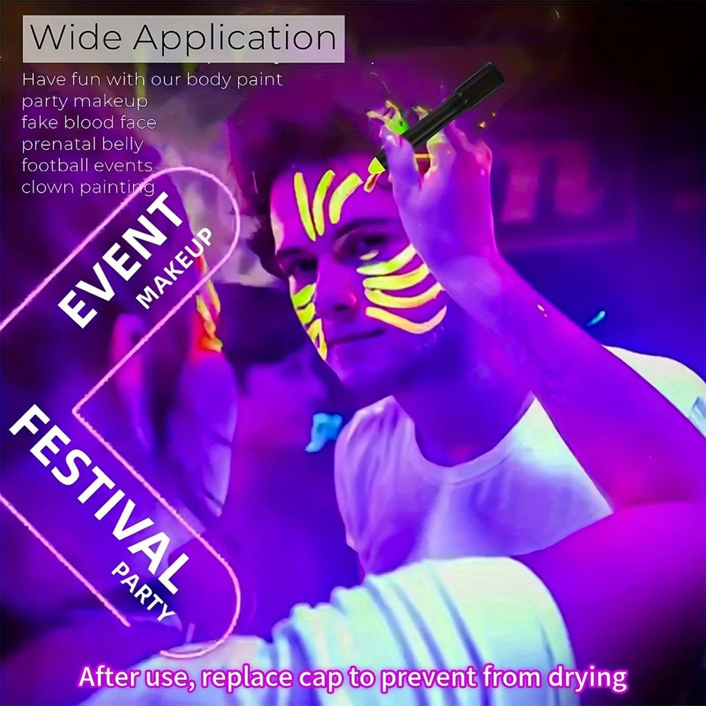 New 12pcs UV Neon Face Body Paint Kit