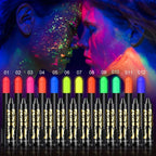New 12pcs UV Neon Face Body Paint Kit