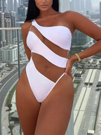 Off-Shoulder Transparent Sexy One-Piece Swimsuit