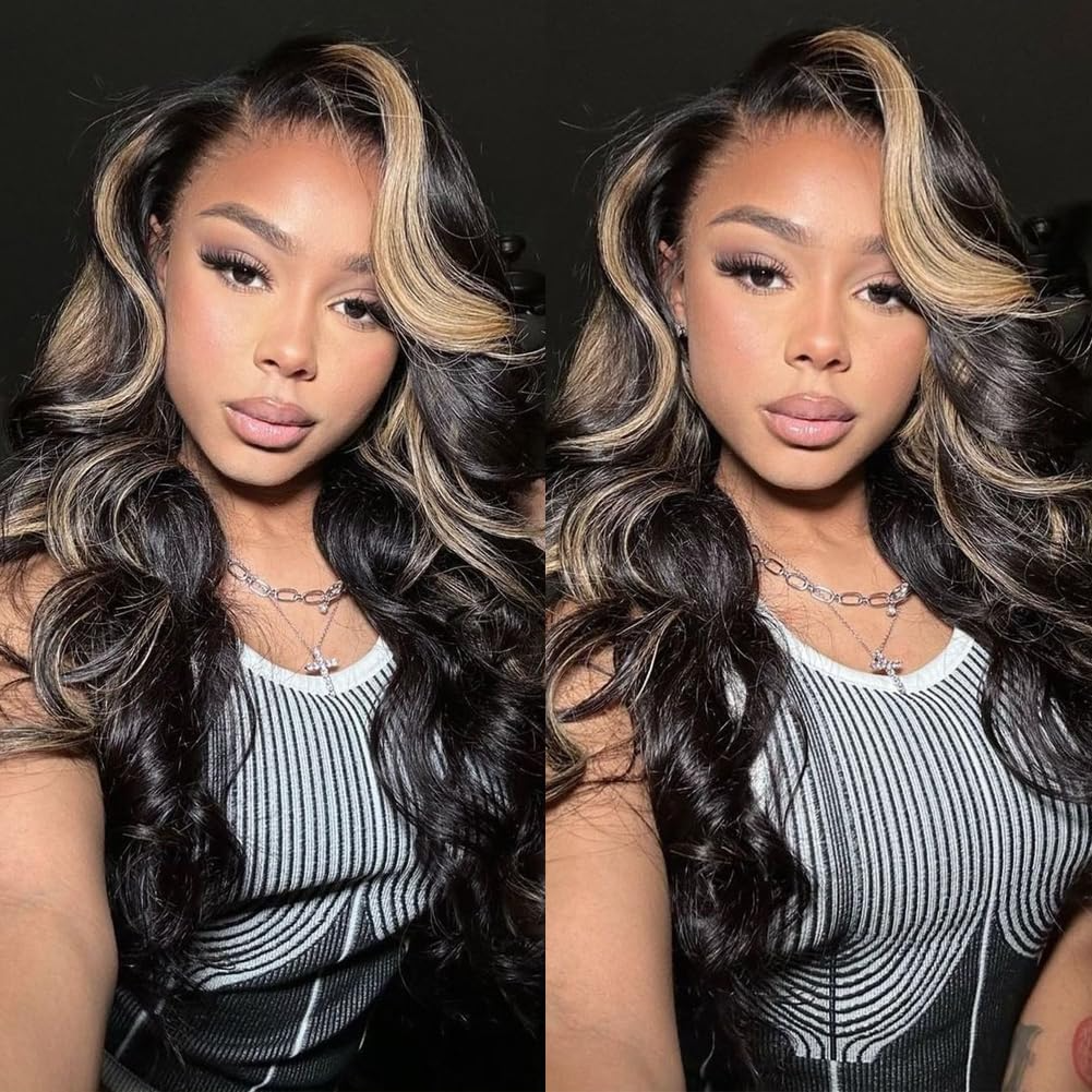 Highlight Balayage Lace Front Wig Human Hair