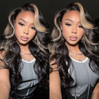 Highlight Balayage Lace Front Wig Human Hair