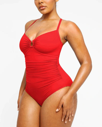 U-Ring Cut Out Shaping Swimsuit