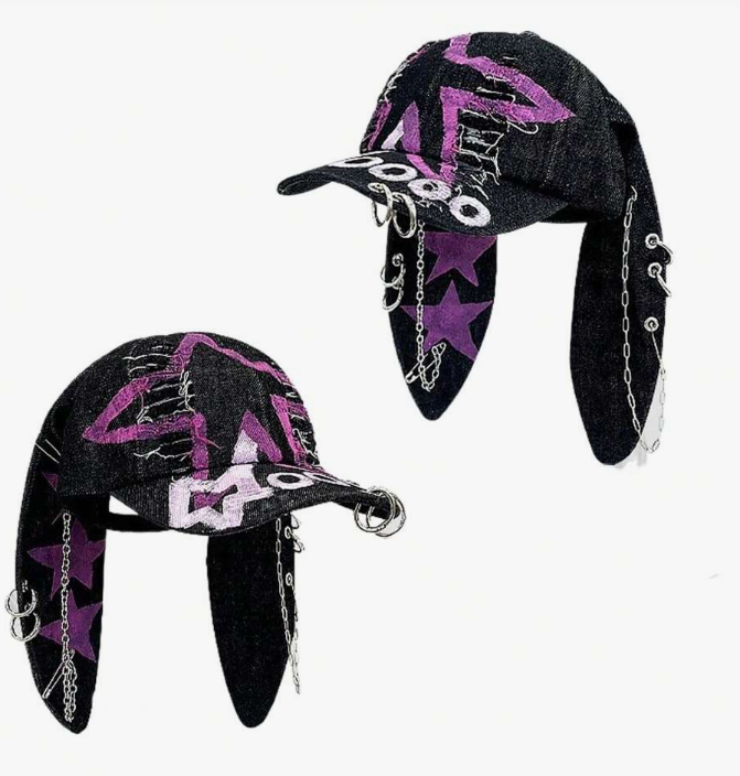 Distressed Rabbit Ear Baseball Cap