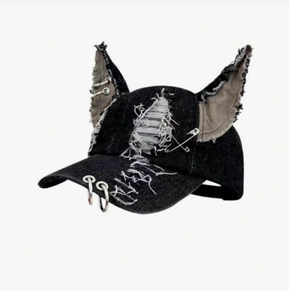 Distressed Rabbit Ear Baseball Cap