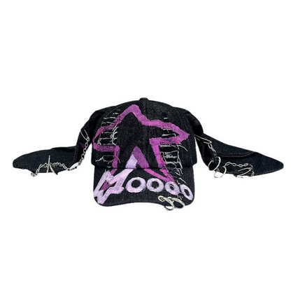 Distressed Rabbit Ear Baseball Cap