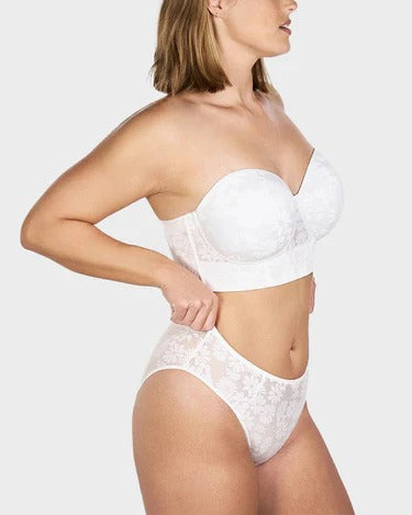 Smooth Lace Longline Strapless Underwire Bra