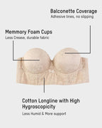 Smooth Lace Longline Strapless Underwire Bra