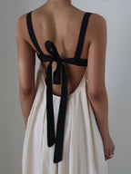 Fashion Back Bow Patchwork Sling Dress