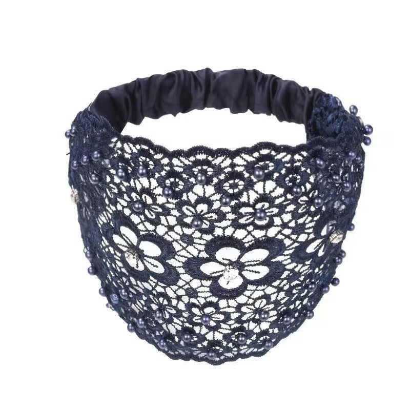 Plum Blossom Hollow Beaded Wide Headband