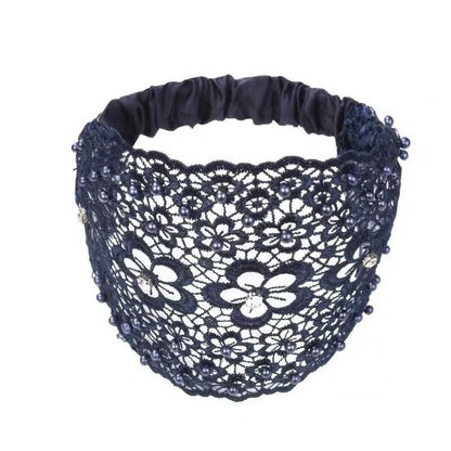 Plum Blossom Hollow Beaded Wide Headband