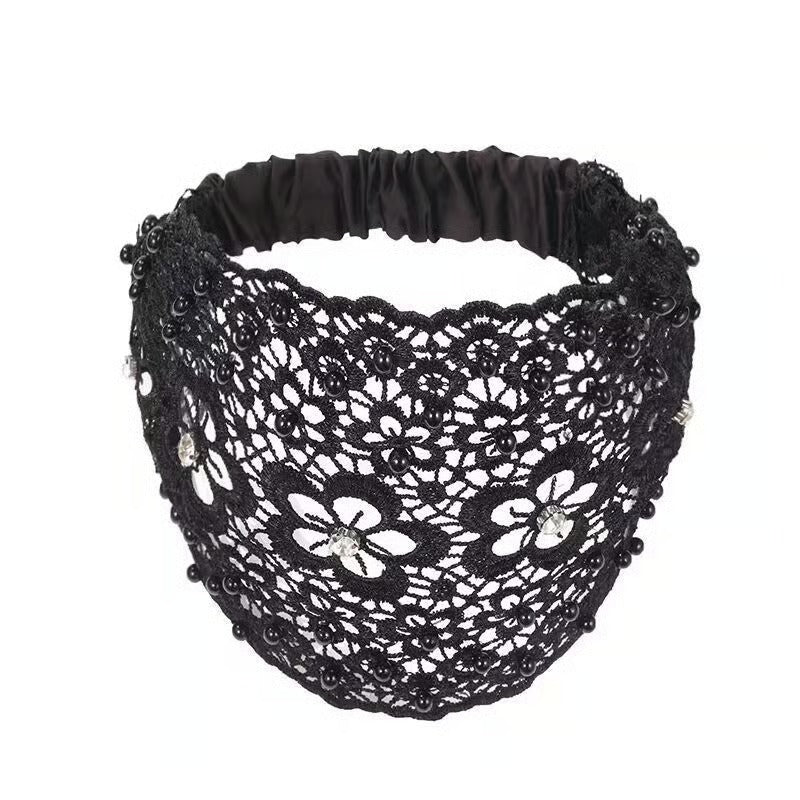 Plum Blossom Hollow Beaded Wide Headband