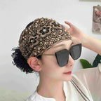Plum Blossom Hollow Beaded Wide Headband