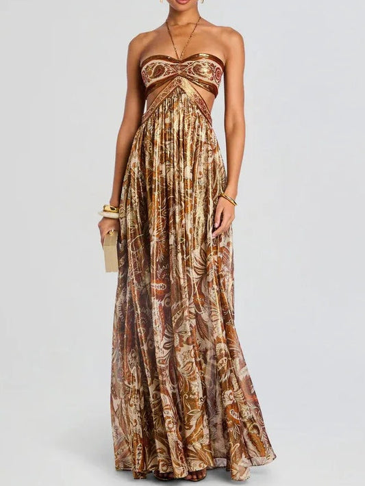 Backless Halter Neck Dress