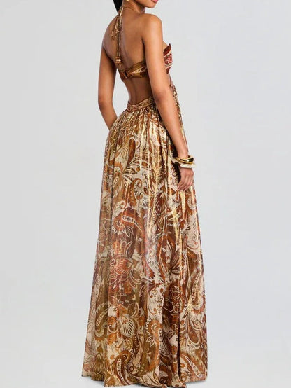 Backless Halter Neck Dress