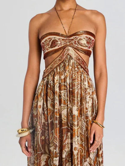 Backless Halter Neck Dress