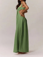 Boho Ruched Bust Extreme Wide Leg Jumpsuit