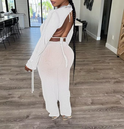 Women's 3 Piece Bikini Set Long Sleeve Top Long Pants Bikini