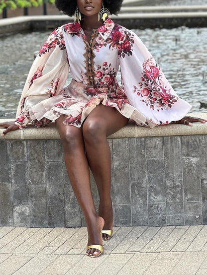 Bow Tie Neck Waisted Lace Midi Dress