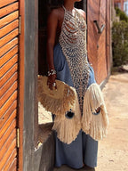 Luxury Handmade Chain Top + Fringe Pants