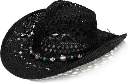 Raffia Straw Western Cowboy Cowgirl Hat