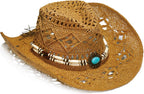 Raffia Straw Western Cowboy Cowgirl Hat