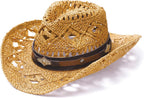 Raffia Straw Western Cowboy Cowgirl Hat