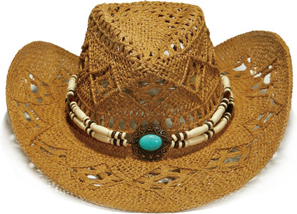Raffia Straw Western Cowboy Cowgirl Hat