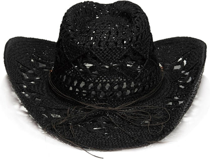 Raffia Straw Western Cowboy Cowgirl Hat