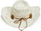 Raffia Straw Western Cowboy Cowgirl Hat