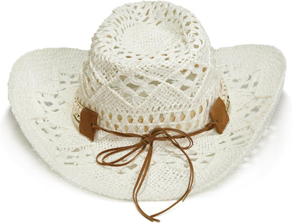 Raffia Straw Western Cowboy Cowgirl Hat