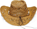 Raffia Straw Western Cowboy Cowgirl Hat