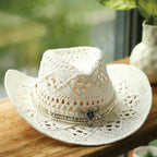Raffia Straw Western Cowboy Cowgirl Hat