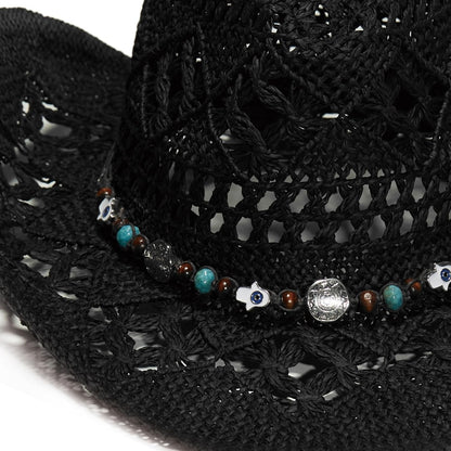Raffia Straw Western Cowboy Cowgirl Hat