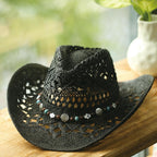 Raffia Straw Western Cowboy Cowgirl Hat