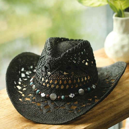 Raffia Straw Western Cowboy Cowgirl Hat